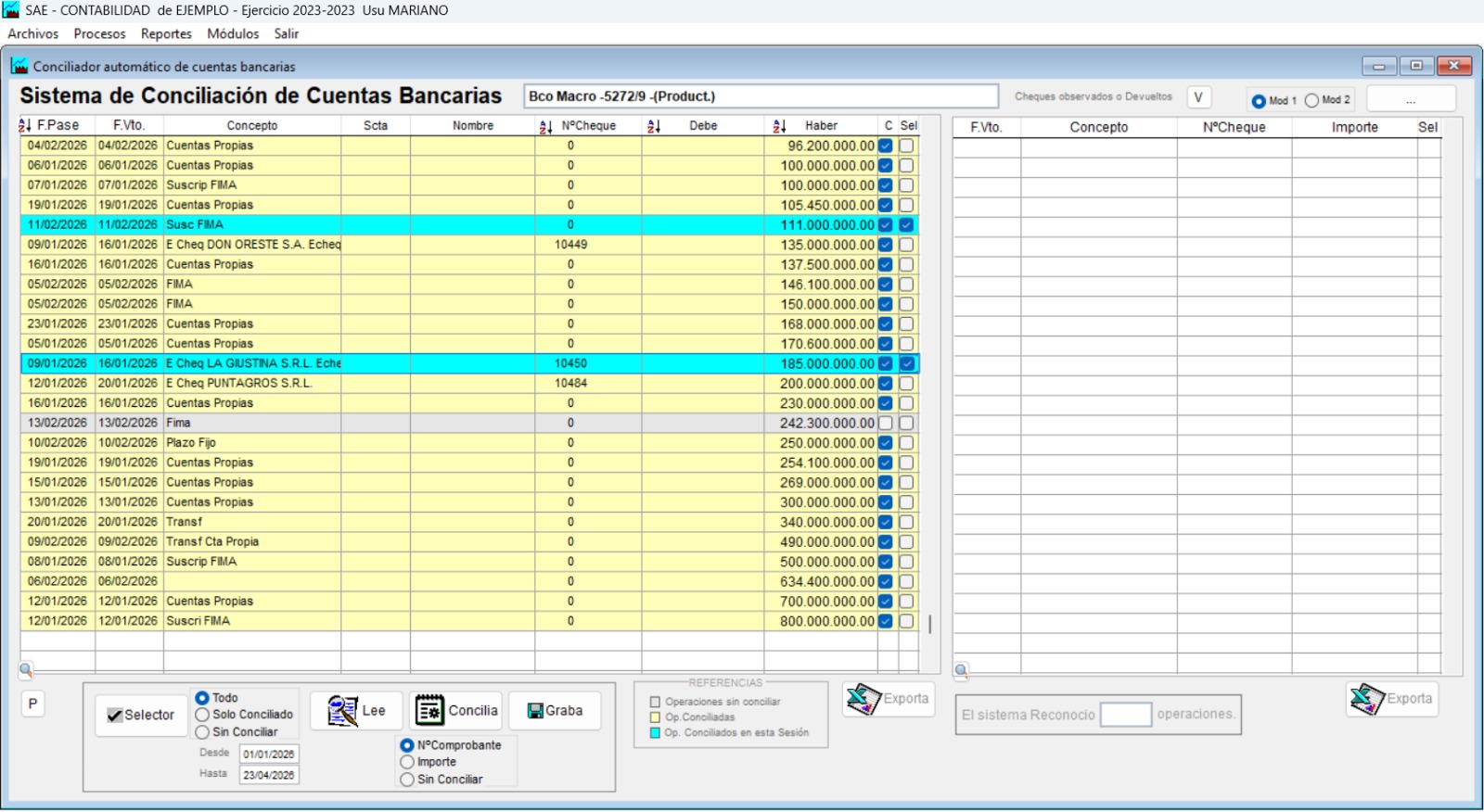 Tesorería, caja y bancos del ERP